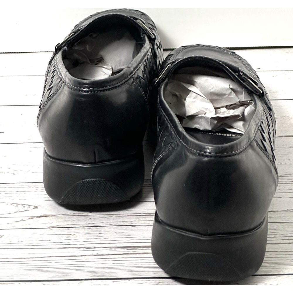 Sesto Meucci Black Woven Loafers Italian Woven Loafers With Bucket Size 9M - Picture 15 of 16